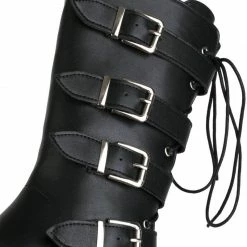 Yoursblack Dark Square Toe Platform High Boots