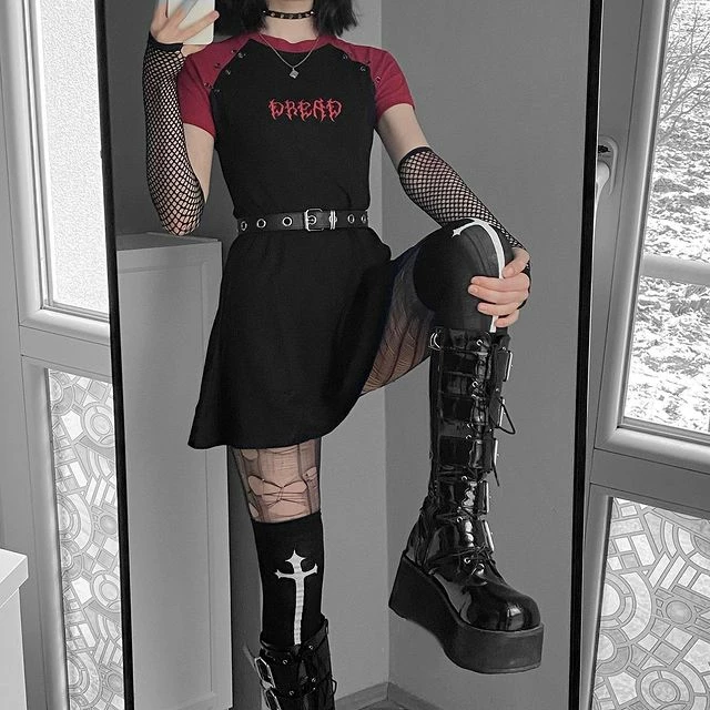 Yoursblack Gothic Letter Embroidery A-Line T-Shirt Dress Spring Sale 3 Yoursblack Gothic Letter Embroidery A-Line T-Shirt Dress Spring Sale