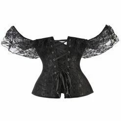 Yoursblack Short Sleeve Lace Corset Top TOPS 8 Yoursblack Short Sleeve Lace Corset Top TOPS