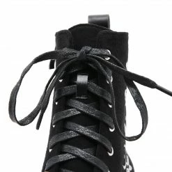 Yoursblack Gothic Pentagram And Rose Lace Up Platform Boots