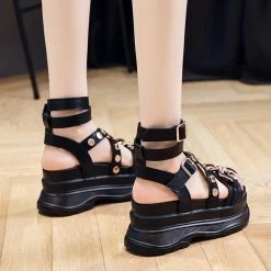 Yoursblack Studded Cross Strap Sandals NEWS