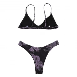 Yoursblack Three-Piece Chinese Traditional Dragon Mesh Swimsuit