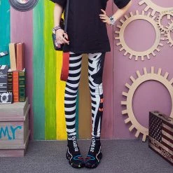 Yoursblack Punk Striped Girl Tight Pants