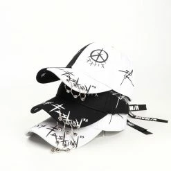 Yoursblack NEWS Black&white Hip Hop Baseball Cap