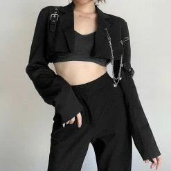 Yoursblack Belt & Chain Jacket TOPS
