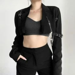 Yoursblack Belt & Chain Jacket TOPS 9 Yoursblack Belt & Chain Jacket TOPS