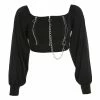 Yoursblack New In Jun Zipper Chain Long Sleeve T-Shirt