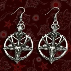 Yoursblack New In Jun Skull Goat Head Earrings