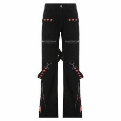 Yoursblack Ribbon Pentagram Wide Leg Pants