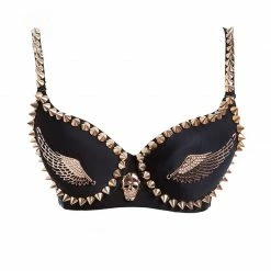 Yoursblack NEWS Skull & Wings Studded Bra