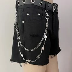 Yoursblack Punk Metal Lightning Pants Chain New In May