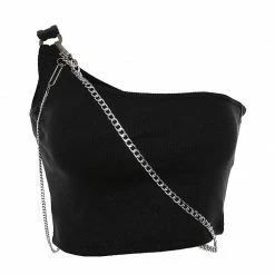 Yoursblack Asymmetrical One-Shoulder Chain Vest New In May