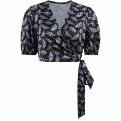 Yoursblack Butterfly V-Neck Crop Top New In Jun