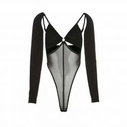 Yoursblack Mesh Panel Bodysuit