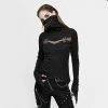 Yoursblack Punk Black Turtleneck Long Sleeves T-shirts