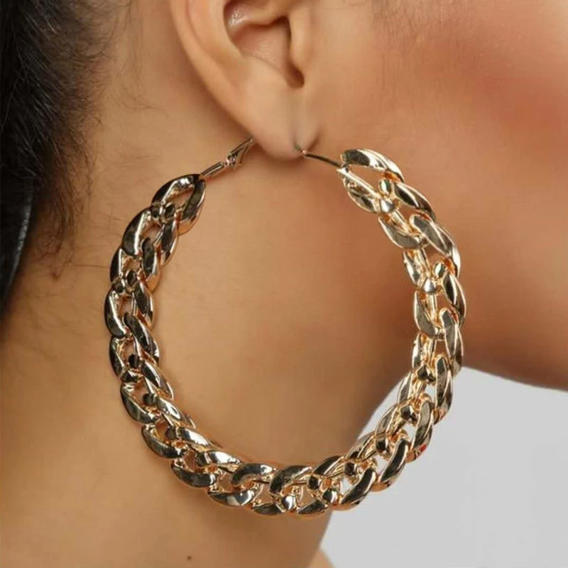 Yoursblack Chain Hoop Earring 1 Yoursblack Chain Hoop Earring