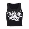 Yoursblack New In Jun Skull Cropped Tank Top