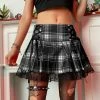 Yoursblack Plaid Pleated A-Line Skirt