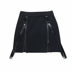Yoursblack Double Zipper Slit Skirt New In Jun