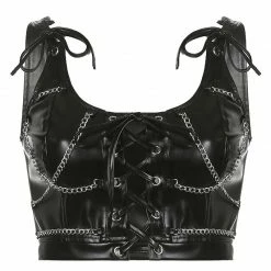 Yoursblack Chain Strap PU Vest New In Jun