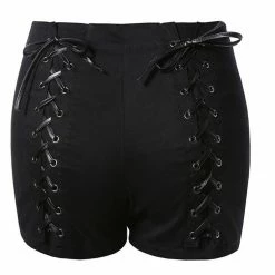 Yoursblack Lace-Up High-Waisted Shorts New In Jun