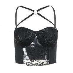 Yoursblack Cutout See-Through Crop Tops