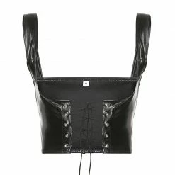 Yoursblack PU Lace Up Corset New In Jun