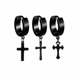 Yoursblack New In Jun Cross Drop Earrings