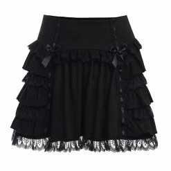 Yoursblack Bow Tie Lace Mini Skirt