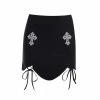 Yoursblack Lace-Up Cut Out Pleated Mini Skirt New In May