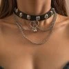 Yoursblack Heart Skull PU Leather Choker