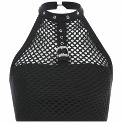 Yoursblack New In May Dark Halter Neck Mesh Vest