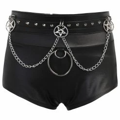 Yoursblack Chain Stud High Waist Shorts