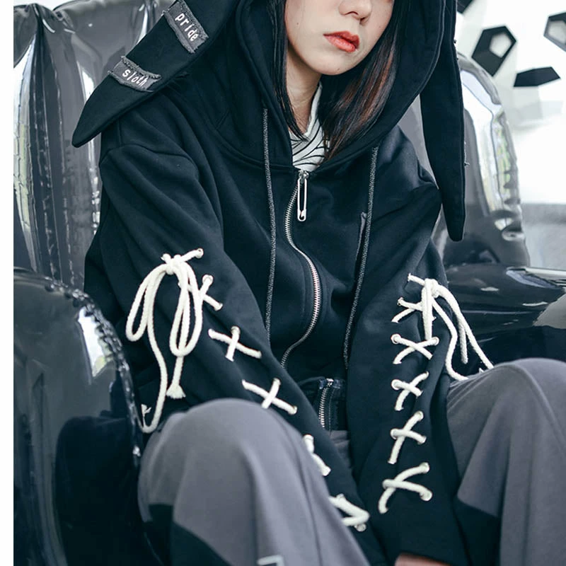 Yoursblack "Devil Rabbit" Rabbit Ear Hoodie 4 Yoursblack "Devil Rabbit" Rabbit Ear Hoodie