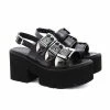 Yoursblack Metal Buckle Platform Sandals