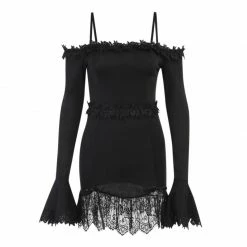 Yoursblack Skinny Long Sleeve Lace Dress New In May