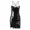 Yoursblack PU Wrapped Slit Dress