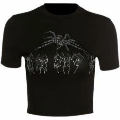 Yoursblack Spider Crop T-Shirt New In Jun