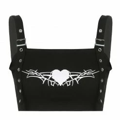 Yoursblack Dark Heart Crop Tops