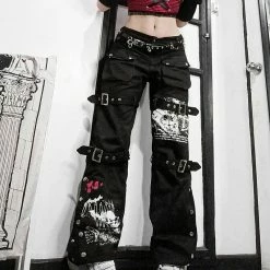 Yoursblack Punk Metal Buckle Printed Jeans 15 Yoursblack Punk Metal Buckle Printed Jeans