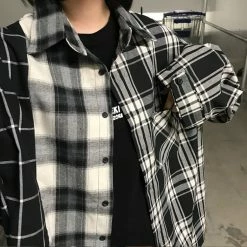 Yoursblack Aesthetic Loose Plaid Spring Long Sleeve Blouse Long Sleeve Top 7 Yoursblack Aesthetic Loose Plaid Spring Long Sleeve Blouse Long Sleeve Top