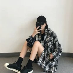 Yoursblack Aesthetic Loose Plaid Spring Long Sleeve Blouse Long Sleeve Top 8 Yoursblack Aesthetic Loose Plaid Spring Long Sleeve Blouse Long Sleeve Top
