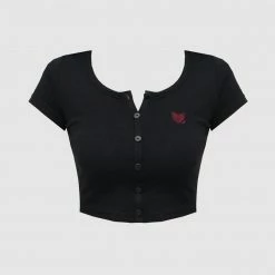 Yoursblack Evil Heart T-Shirt TOPS