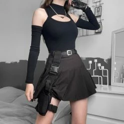 Yoursblack Gothic Cyberpunk Adjustable Belt And Leg Bag Waist Corset & Belt