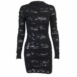 Yoursblack Diablo Design Ripped Dress NEWS