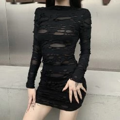 Yoursblack Diablo Design Ripped Dress NEWS