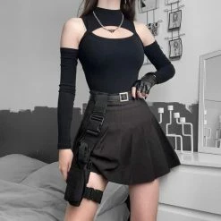 Yoursblack Gothic Cyberpunk Adjustable Belt And Leg Bag Waist Corset & Belt