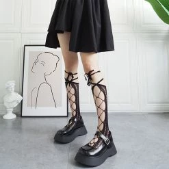 Yoursblack Lolita Cross Lace Leg Socks Socks&Stockings