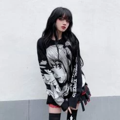 Yoursblack Anime Girl Sweater 12 Yoursblack Anime Girl Sweater