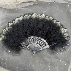 Yoursblack Feather Dark Gothic Fan New In Jun